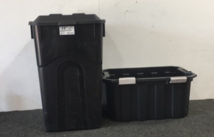 (45) Gallon Trashcan, (24) Gallon Storage Tote