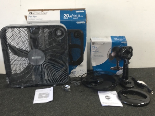 20” Box Fan, 12” Desk Fan