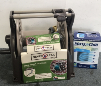 (1) Ames Wall Mount Hose Reel (1) Max Chill Personal Space Cooler