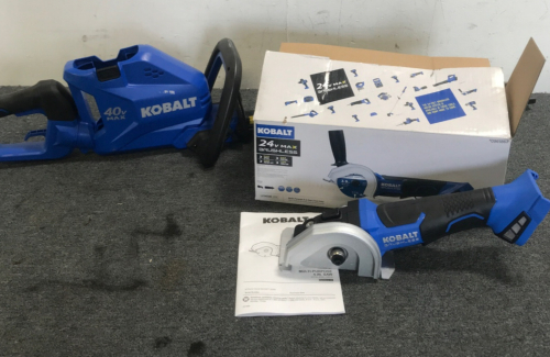 (1) Kobalt 40v Cordless 24” Hedge Trimmer(1) Kobalt Multi Purpose 4” Saw