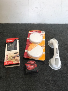 (1) Weller 15-Piece Soldering Kit (2) First Alert Smoke Alarms (1) Craftsman 25’ Measuring Tape (1) Suction Cup Shower Handle