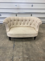 Crème Colored Love Seat - Retro Style