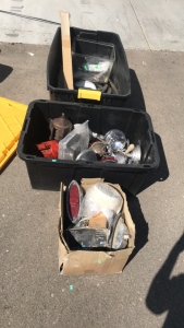 (2) Large Totes Full Of Vintage Car Parts