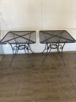 (2) Metal Patio Tables