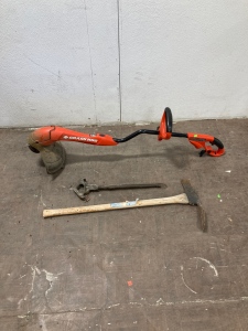 Electric Brush Hog Weed Eater, Pick Axe, Pipe Bender