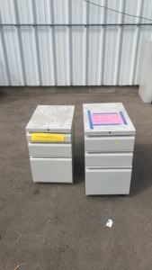 (2) Three Drawer Metal Filing Cabinets