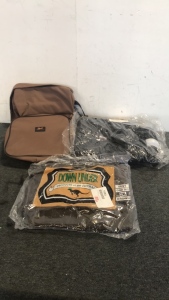 (2) Down Under Saddle Supply Bags (1) Down Under Saddle Supply Brown Vest