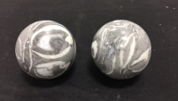 (2) Shell Stone or Thousand Eye Jasper Sphere