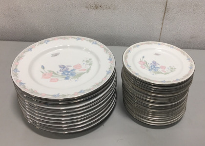 (11) China Plates and (21)Saucers by Collectible Illusions By Excel