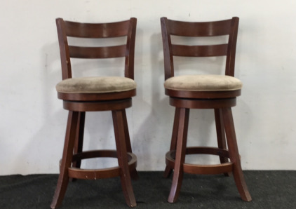 (2) Rotating Wooden Chairs