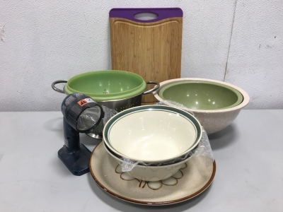 Stoneware Bowls + Assorted Other Bowls and Strainers