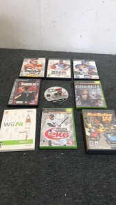 (5) PlayStation 2 Games (2) Original Xbox Games (1) Wii Fit Game (1) Micro Machines V4 For Pc