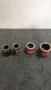 (4) Heavy Duty Proto Professional Impact Sockets