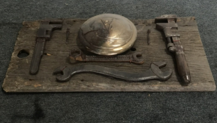 Antique Tools And Car parts Man Cave Decorative Art Piece