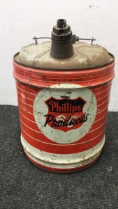 Vintage Phillips 66 (5) Gallon Oil Can