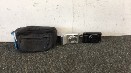 (2) Digital Cameras, Fanny Pack