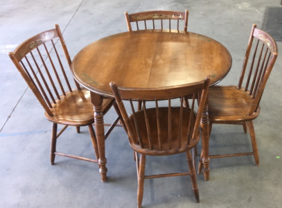 Wooden Table W/ (4) Chairs