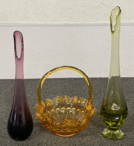 (3) Fenton Assorted Glass Collectibles