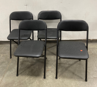 (4) Black Folding Chairs