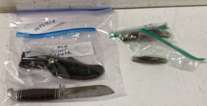 (3) Old Timer Knives & (1) Vintage Western Knife