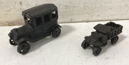 (2) Vintage Cast Iron Toy Cars