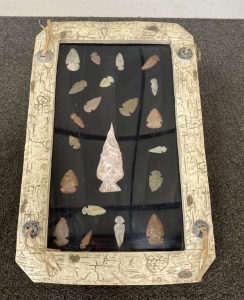 Display Case with Replica Arrowheads