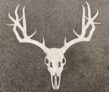 Metal Artwork “Skull and Horns” 23” Width