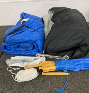 Sleeping Bags And Metal/Plastic Stakes