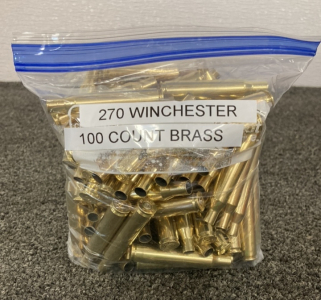 100 Count Brass Casings Of 270 Winchester