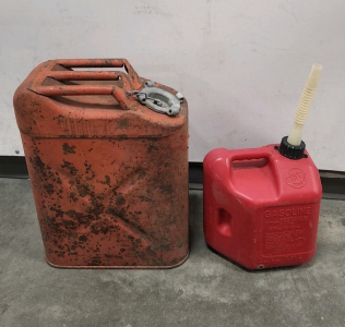 Vintage Jerry Can & 2 Gal. Gas Can