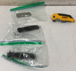 (2) Gerber Knives, (1) Mini Leatherman & (1) Dewalt Utility Knife