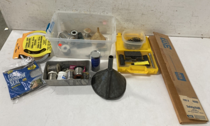 Solder, Tire Plugs, Window Seal Funnel & Assorted Tools