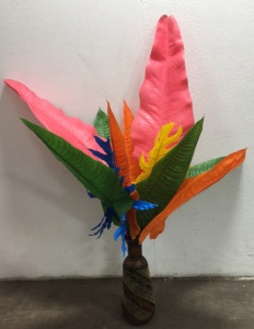 (11) Brightly Colored Artificial Plant Leaves / Fronds