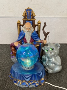 Wizard Decor with Light Up Ball and Dragon