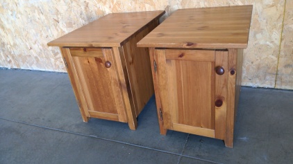 Pair of Knotty Pine Night Stands