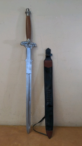 44" Sword w/Leather Scabbard