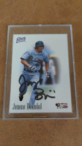 Autographed James Bonnici Baseball Card in Case
