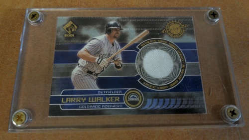 Larry Walker Jersey Piece Card in Case