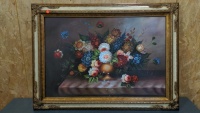 Floral Oil Painting in 44x32 Frame