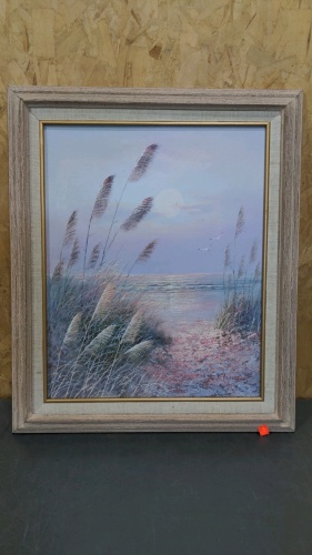 Seascape Oil Painting in 25x21 Frame