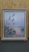 Seascape Oil Painting in 25x21 Frame