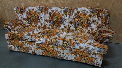 Vintage Orange Floral Sofa