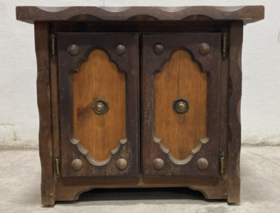 Wooden Cabinet and Wooden Chair With Padding