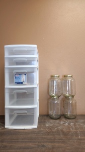 5-Drawer Organizer & Storage Jars