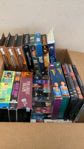 Box of DVDs & VHS