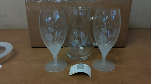 Avon Lead Crystal 8" Glasses & Decanter