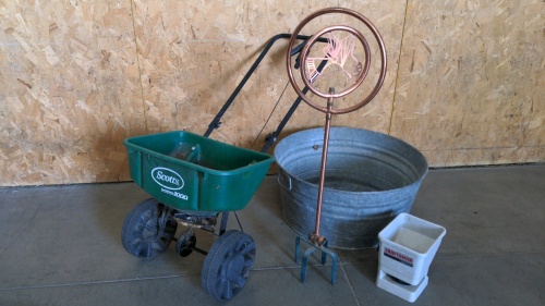 Scotts Spreader, 32"Spinning Sprinkler, Craftsman Hand Spreader, 25" Basin