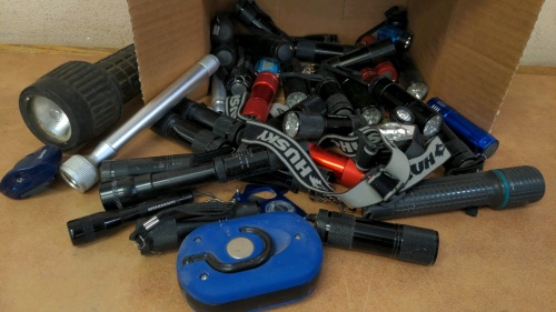 Box of Assorted Flashlights