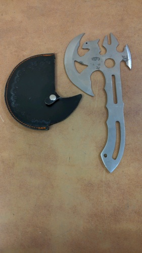 11" Throwing Axe w/Leather Cover