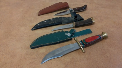 Sportsman's Knives w/Leather Sheaths